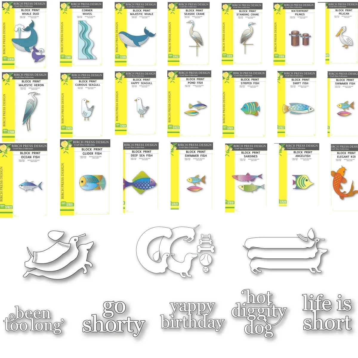Dolphin Goldfish Seagull Metal Cutting Dies for DIY Making Card Scrapbook Embossed Paper Album Craft Supplies Template