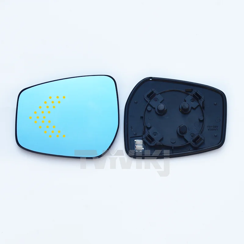 1 pair Side Rearview Mirror Blue Glass Lens dynamic LED indicator For Nissan Sunny Kicks 2020-2022 Wide Angle View anti glare