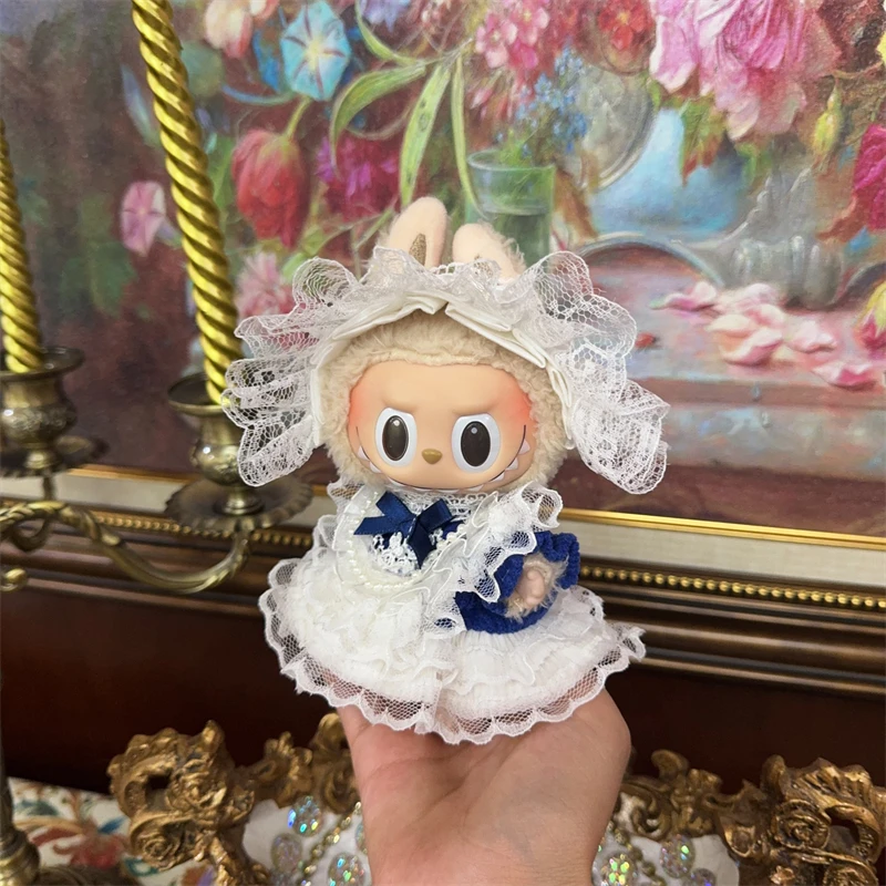 

LABUBU clothes baby clothes 17 cm heart-wrenching macaron sitting in party Headdress + skirt suit（2 points）