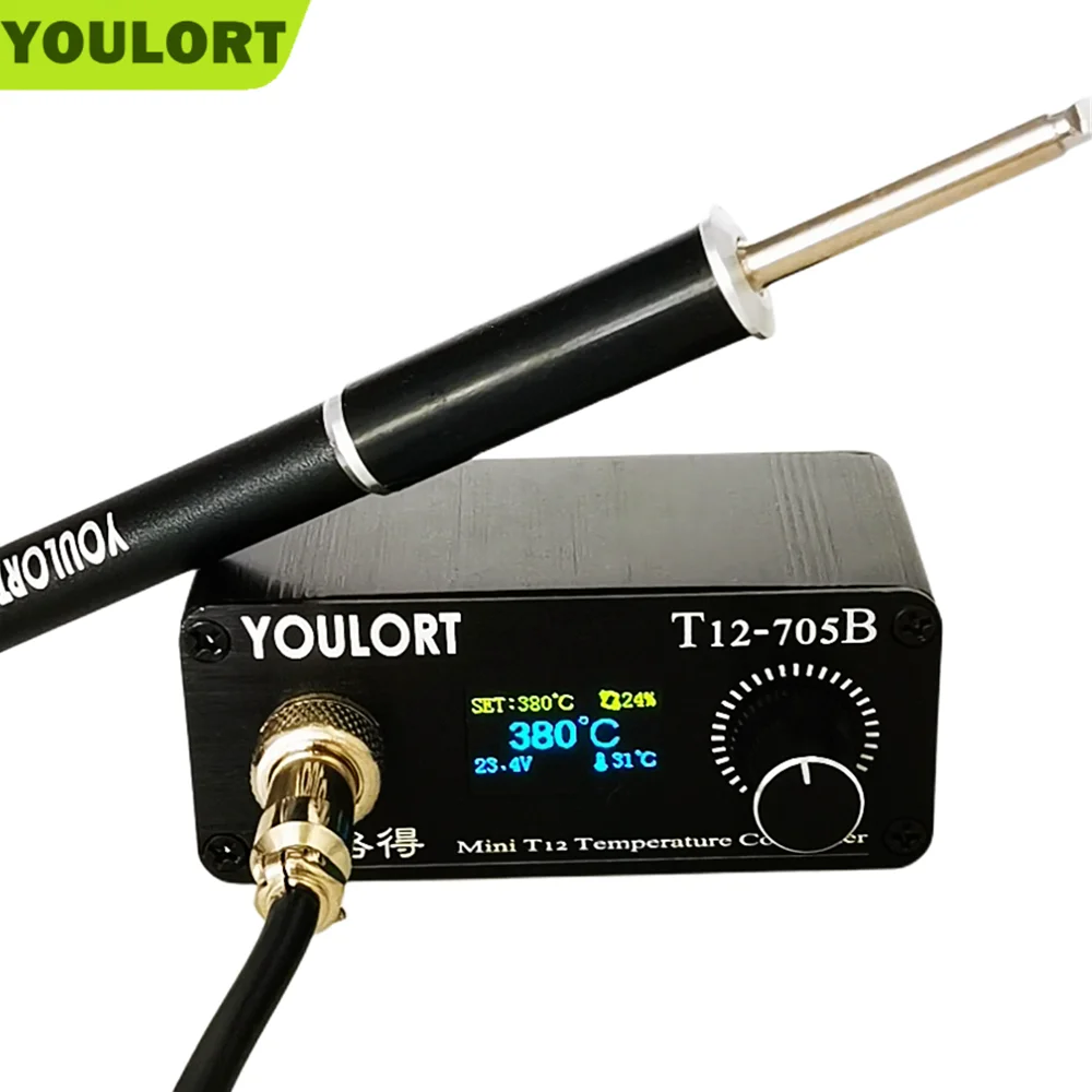 YOULORT MINI T12-705B Soldering Iron station Solder Electric Tools Welding Iron Tips Temperature Controller Without power adpate