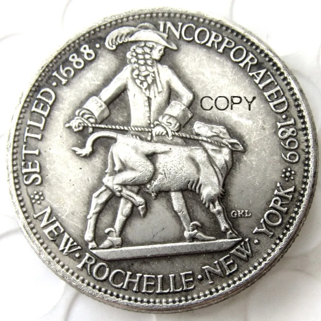 USA 1938 New Rochelle Half Dollar Silver Plated Copy Coin