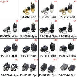 cltgxdd 2pcs 3.5MM PJ-392 A 3640 399 341 342M 301 Female Socket Jack With Screw 3.5 Audio Video Headphone Connector