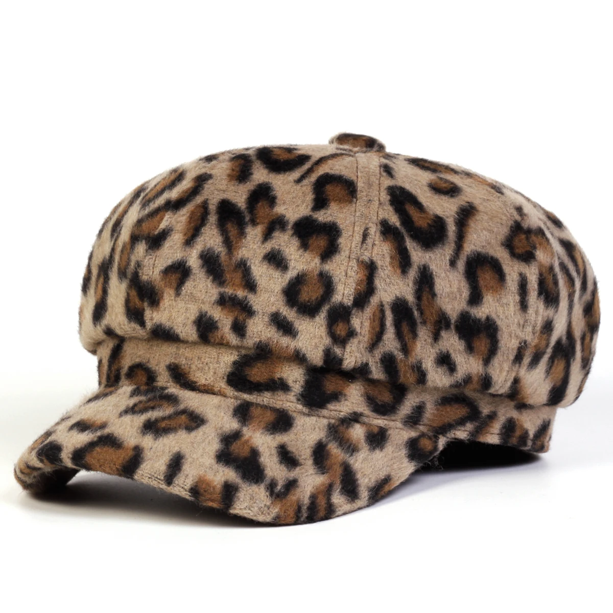帽子 OLD STANDARDS - ANIMAL BIG BERET Leopard Unisex Plush Leopard Print Personality Newsboy Hat Spring Autumn