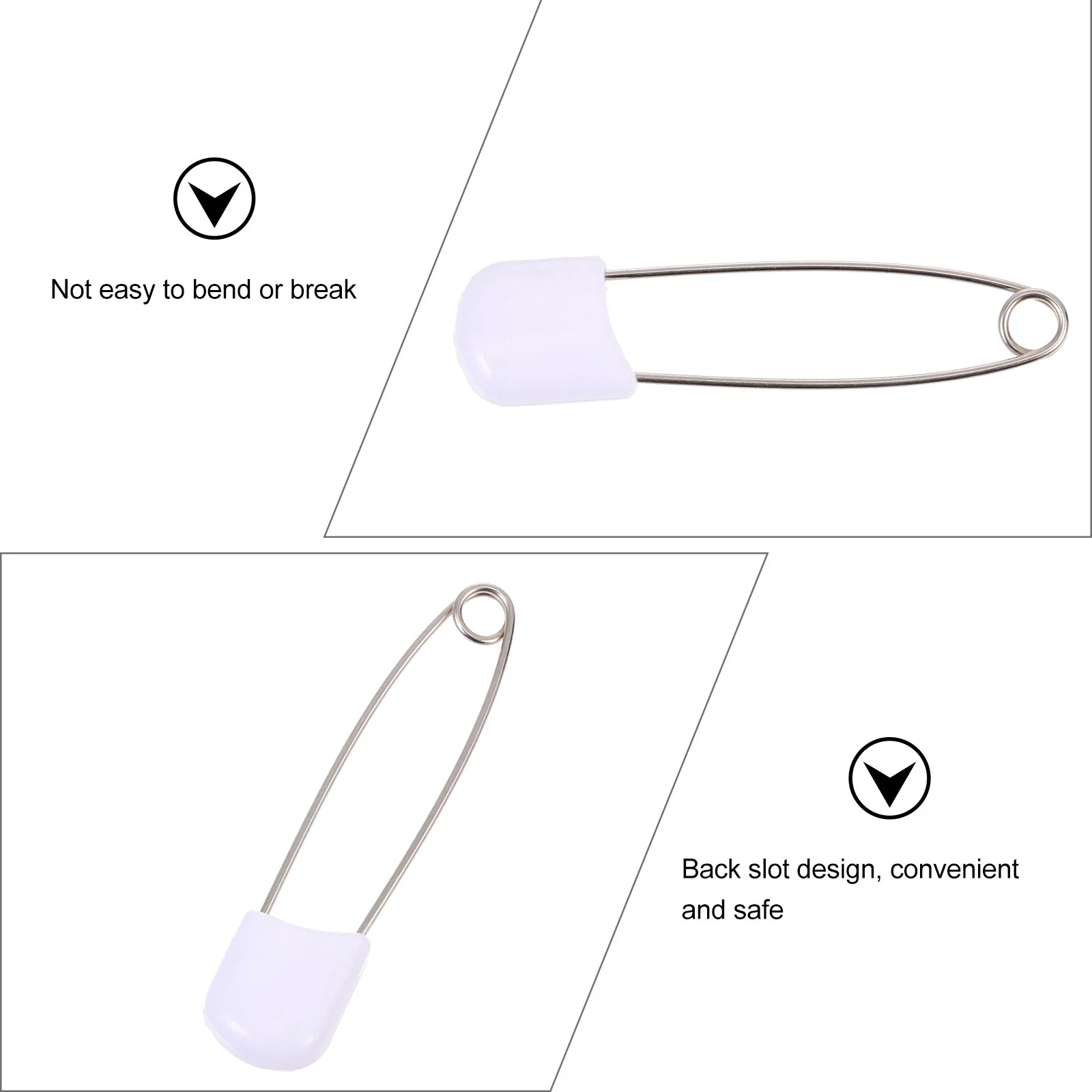 

50Pcs Diaper Pin Set Premium Alloy Nappy Clip Secure Hold No Design Ideal for Clothing Crafts Laundry and More