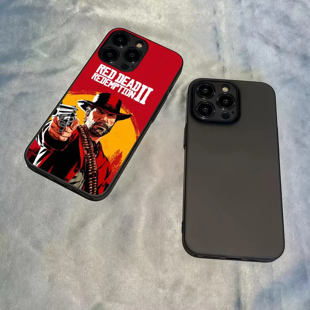 레드 데드 레디메이션 2 샤오미 레드미 노트 10 11 12 13 프로 플러스 5G용 폰 케이스 충격 방지 액상 실리콘 TPU 폰 커버