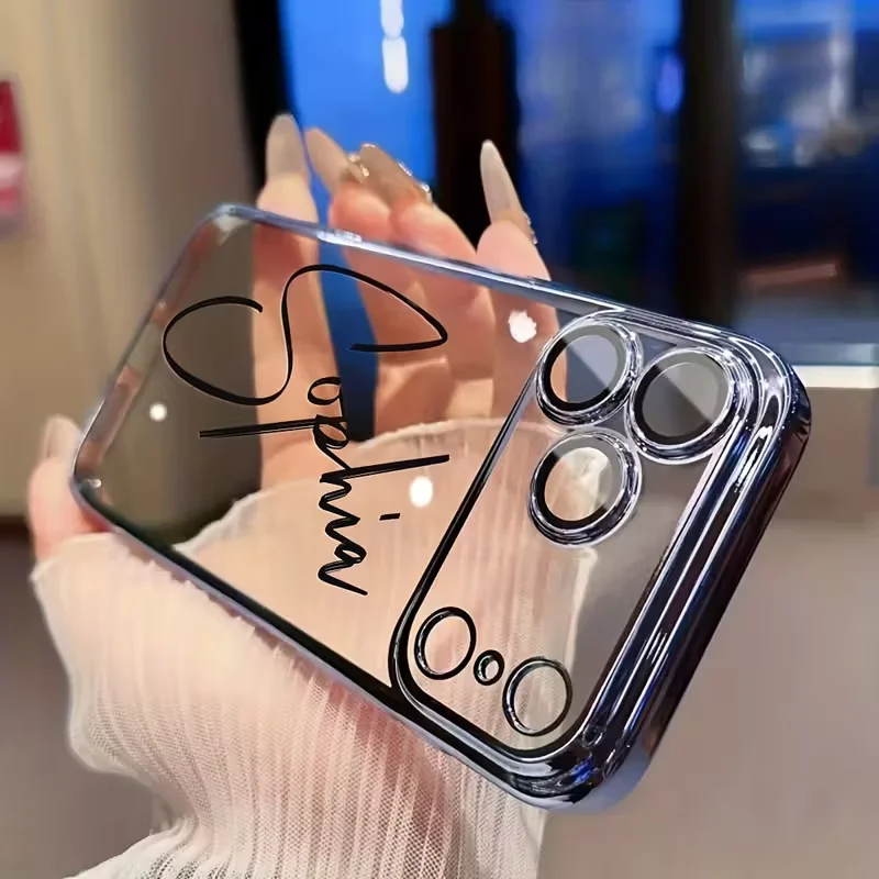 Personalisierte, individuelle Handyhülle mit Namen, transparente TPU-Hülle für iPhone 18 17 16 15 14 13 Pro Max Air, DIY-Geschenk – Detail 5
