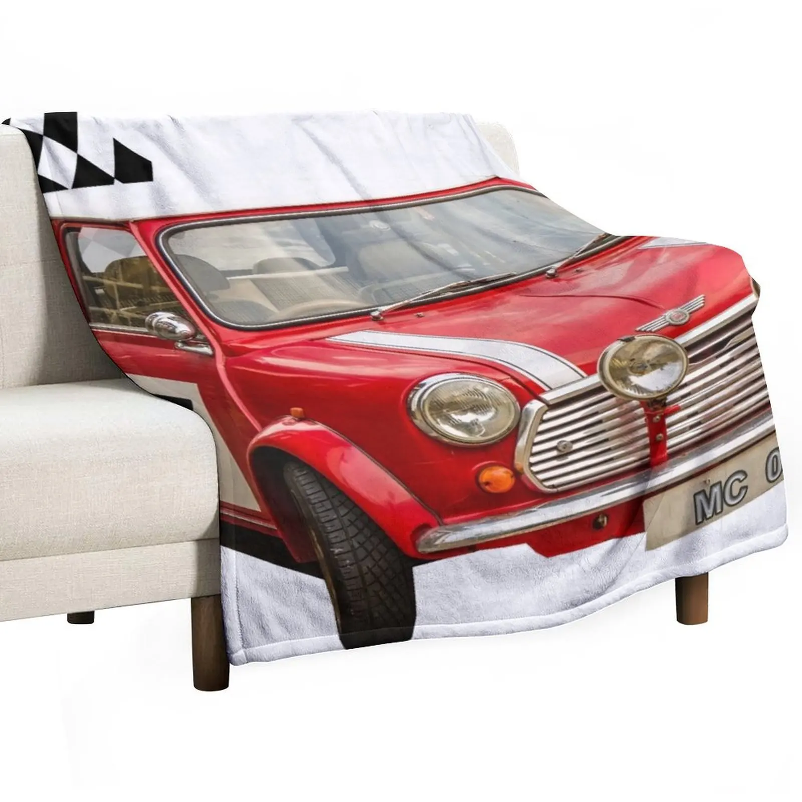 

Retro rally car Throw Blanket Decorative Sofa Plaid Baby manga Blankets