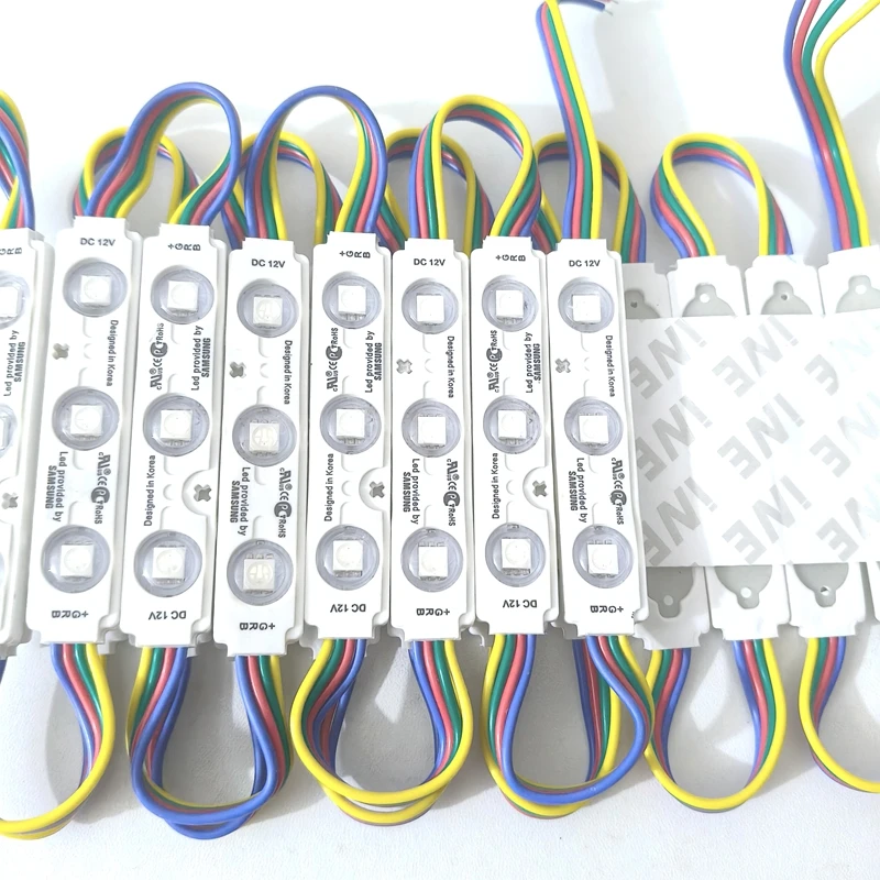 100pcs/lot 5050 RGB Injection Module 12V 3led IP68 Waterproof 1.5W Outdoor Waterproof Backlight for Shop Sign Light-box