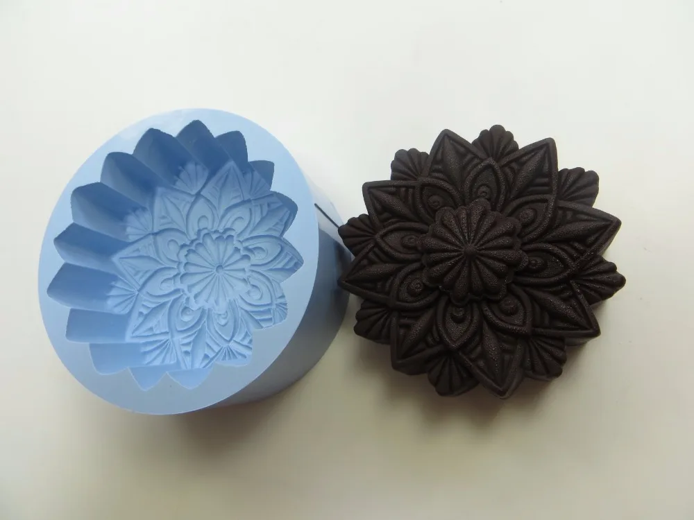 Silicone Mold Flower Pattern Soap Mould Resin Pendant Soap Mould Handmade DIY Soap Candle Aroma Stone QT0043 image 4