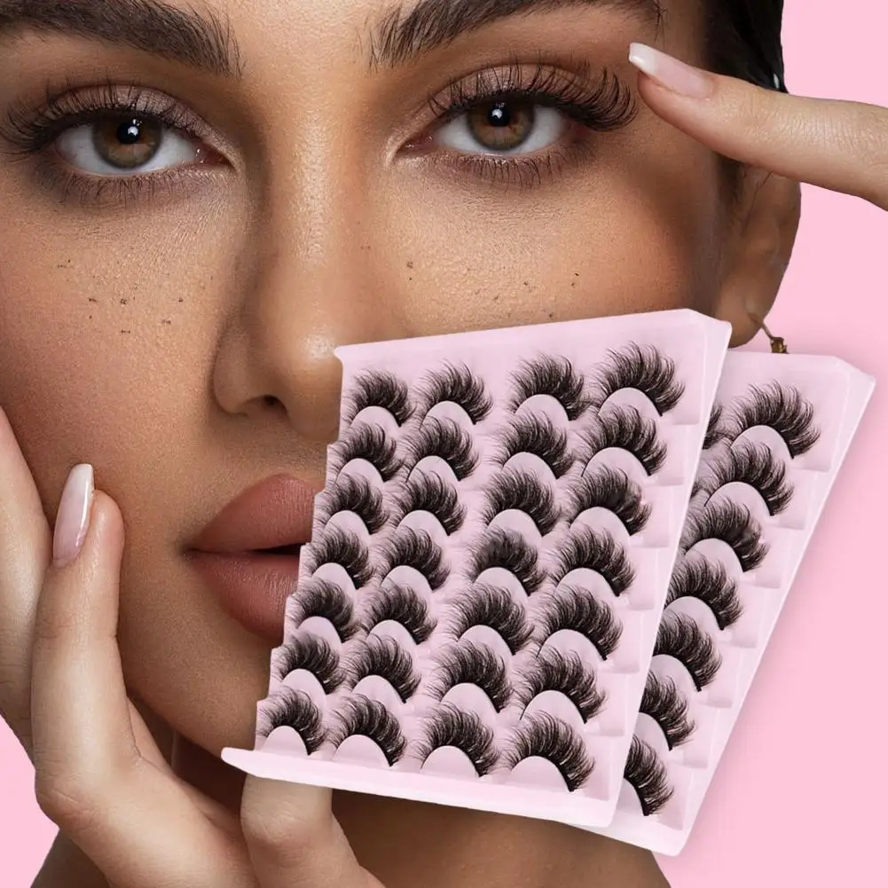 14 paires de Faux cils 6D Super moelleux vaporeux, Extension de maquillage en vison, effet de cils de chat dramatique F3L1
