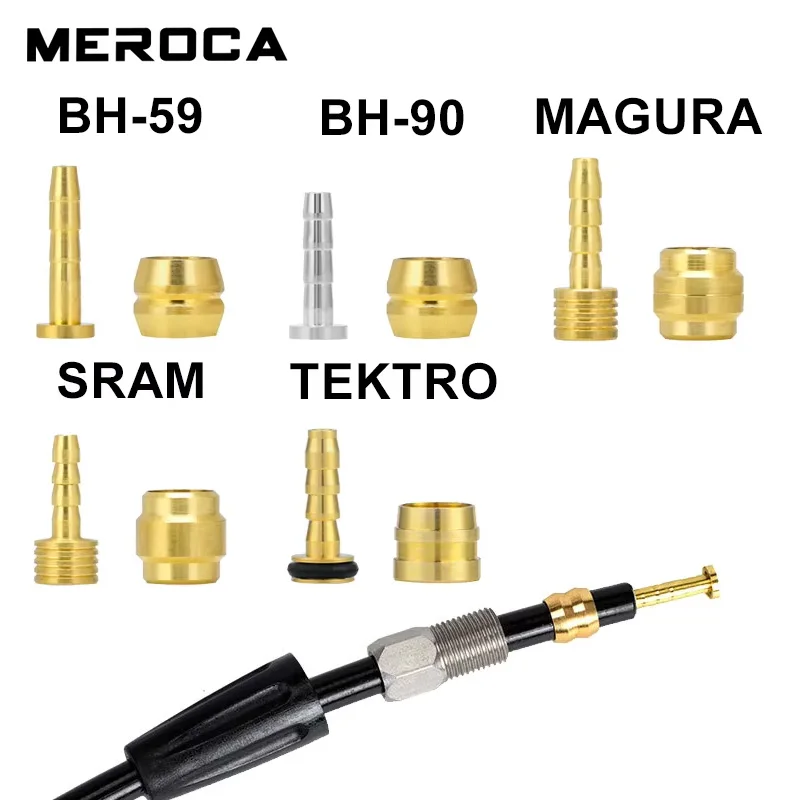 Aguja de aceite para freno de bicicleta de montaña MEROCA, cabezal de oliva para SHIMANO BH90 BH59 SRAM MAGURA TEKTRO, inserto de conexión para manguera de freno de aceite