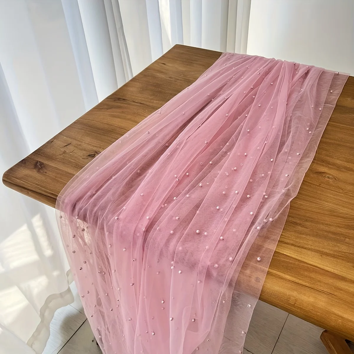 펄 튤 테이블 러너, 다양한 색상 제공, 웨딩, 연회, - Christmas Table Runner 리뷰 및 가격