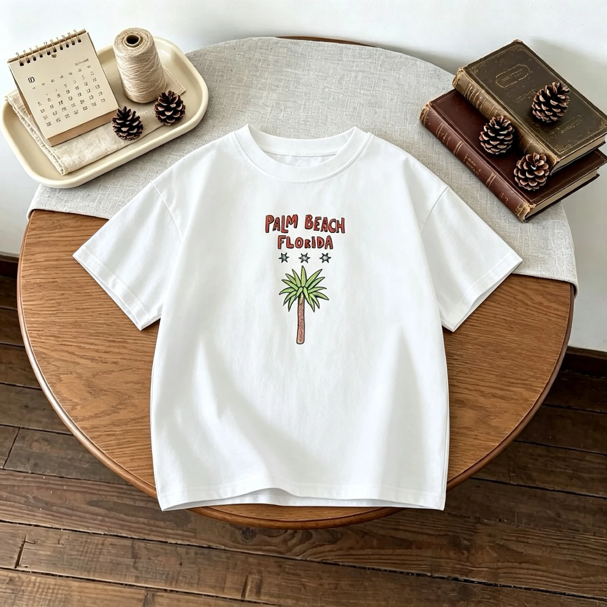 

1 3 5 7years Girls Boys Clothes Summer T Shirts Printed Pattern Simple Casual Tshirt Tops Short-sleeved Crewneck Kids Clothing