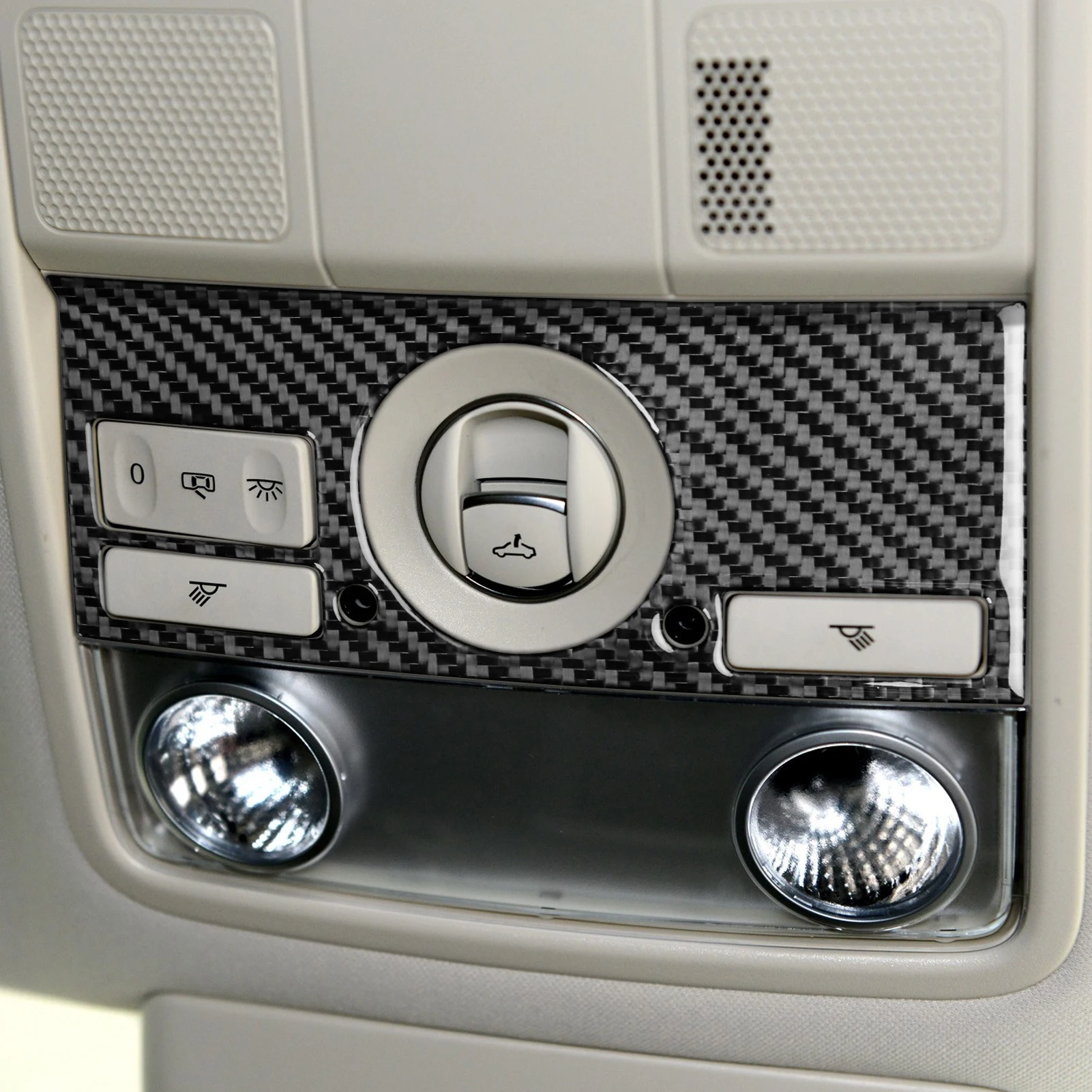 Real Carbon Fiber Car Accessories Reading Light Button Trim Cover Soft Sticker For Volkswagen CC 2012-2018 For Magotan 2012-2016