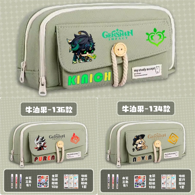 Game Anime Gs Impact Cos Balladeer Raiden Ei Arlecchino Venti Eula Etc. 2025 Q-version Print  Large Capacity Pencil Case Giving