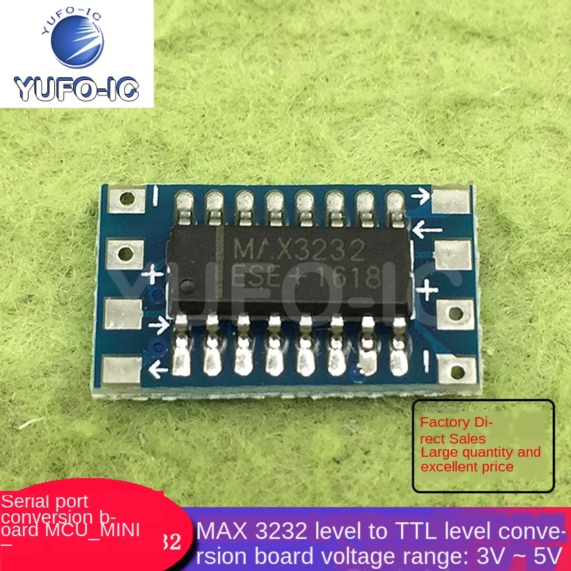 Free Ship 5pcs MCU Mini RS232 Max3232 Level To TTL Level Conversion Board, Serial Port Conversion Board