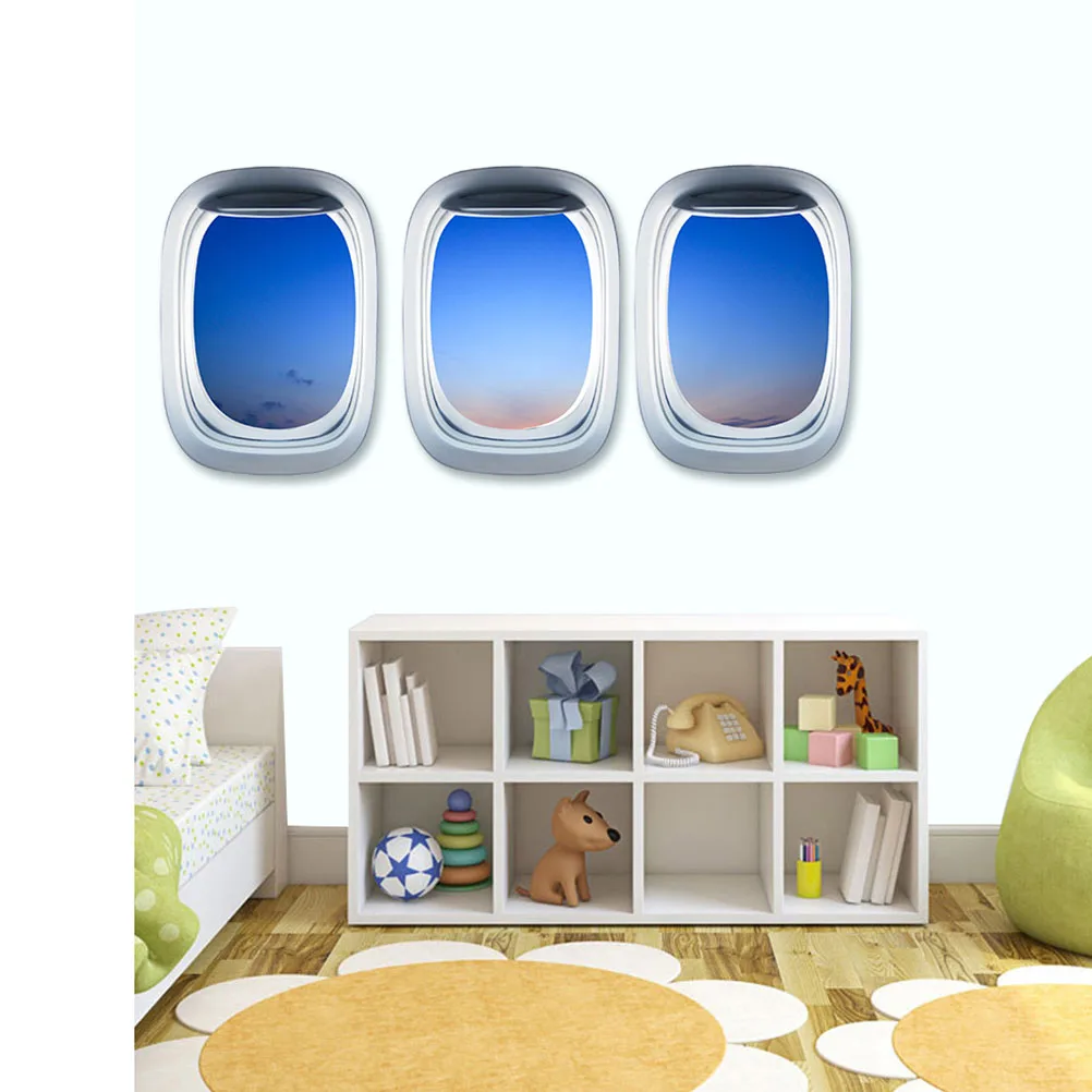 

Wall Decals 3D Window Mural Sticker L Home Decor Door Wallpaper PVC Bright Color Design For Wall Door Glass Showcase