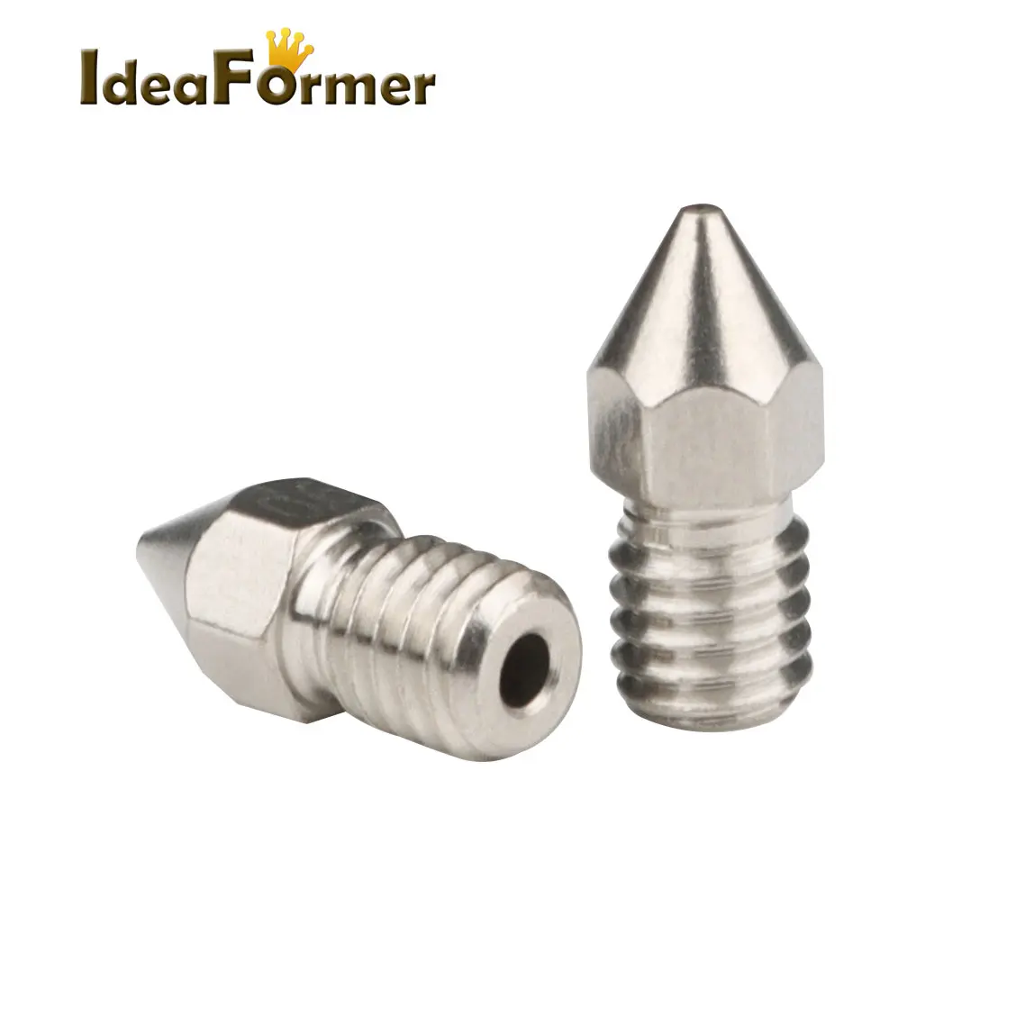 IdeaFormer 5/10Pcs 0.4/0.6/0.8/1.0mm M6 Nickel Pl Ated Brass Nozzle For IR3 V2 IR3 V1 Hotend 1.75mm 3D Printer Parts