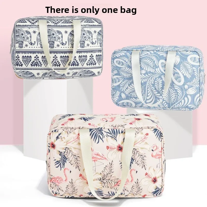 Portable Waterproof Makeup Bag Large Capacity Flamingo Wash Bag Multi-functional Storage Bag Wash Bag  Beautiful Bag  Niche Bag
