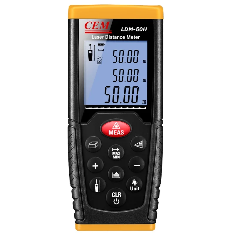 CEM LDM-50H Measuring Range 50m Digital Laser DIstance Meter Handheld 50m Measure Tool Indoor&Outdoor Laser Rangefinder