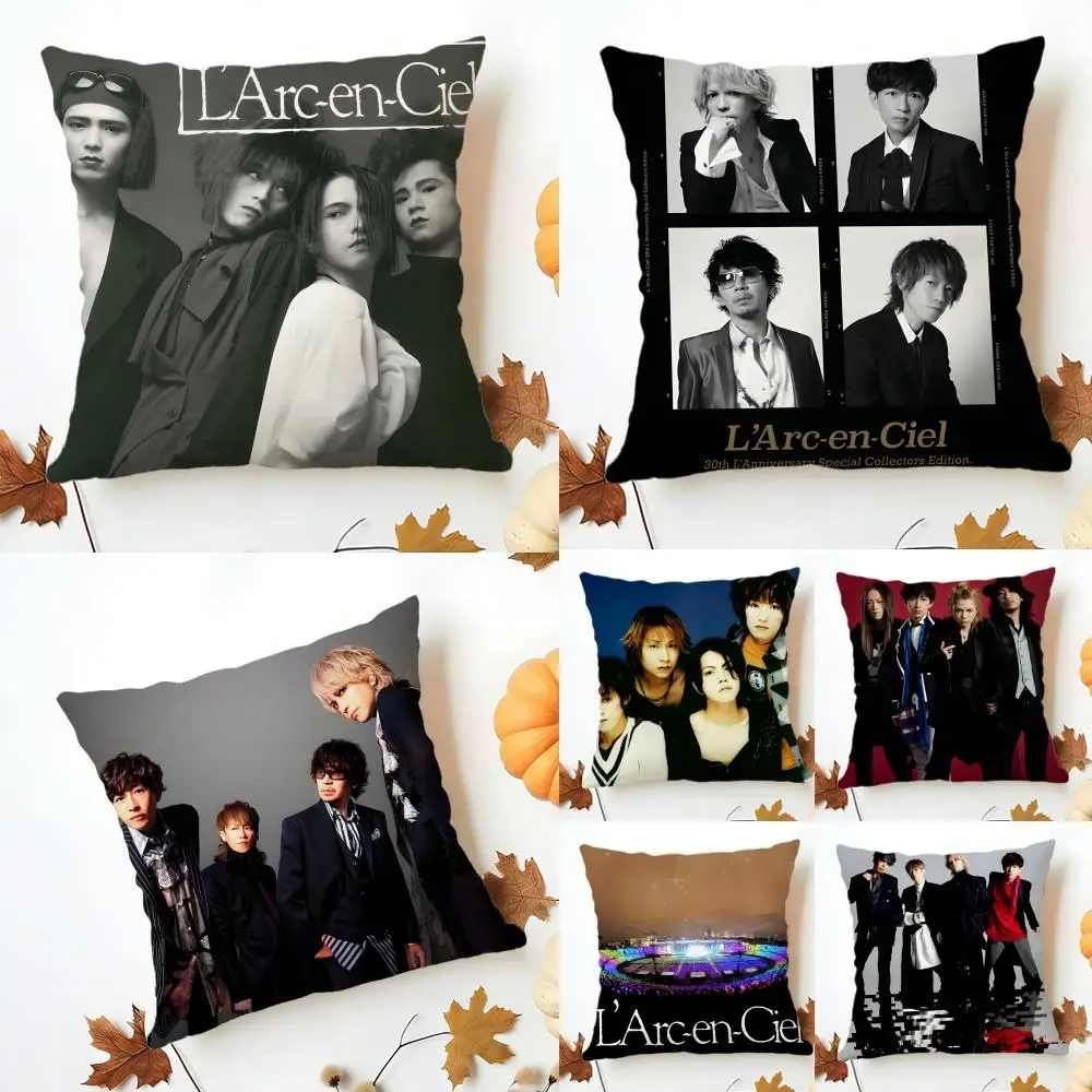 Casual Fashion Band Art L-L Arc En CielS Cushion Cover Washable Linen Pillowcase Soft  for Sofa Bed Cozy Home Room Decor