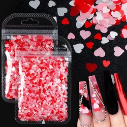 1Pack Valentine's Day Pink Red Nail Art Glitter Sequin Heart Butterfly Flower Shape Nail Sequins Flakes For  Nail Glitter