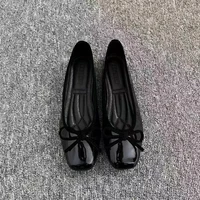 2026 New Women's Patent Leather Bow Ballet Flats, Square Toe Soft Sole Slip-on Casual Shoes for Spring Summer - Image 3