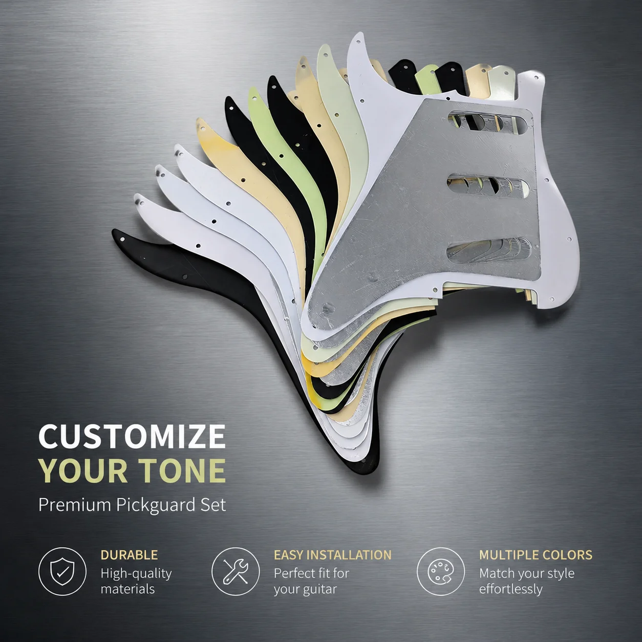 11 Hole Vintage ST Pickguard SSS Single Coil Pickup Scratch Plate Shield For ST Electric Guitar White