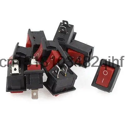 

10 Pcs AC 250V 6A AC 125V 10A 2 Pin ON/OFF SPST Snap in Boat Rocker Switch