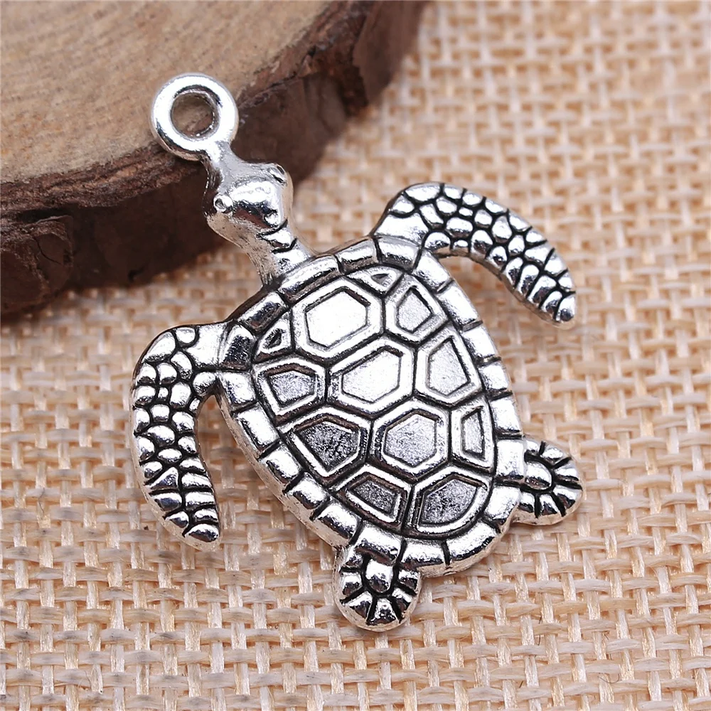 10pcs 34x29mm Antique Silver Plated Antique Bronze Sea Turtle Charms Turtle Charm DIY Jewelry Making Sea Turtle Pendants