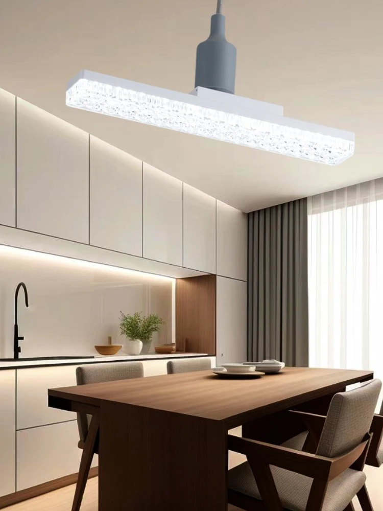 E27 LED Lamp Strip Tube Lighting Ac85-265V 18W/24W 6000K Bulb Adjustable Direction 360° Indoor Cold White Long Crystal Bulb