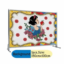 Disney Snow White Children's Birthday Background Cloth Girl Birthday Party Photography Props Baby Shower Decoration background