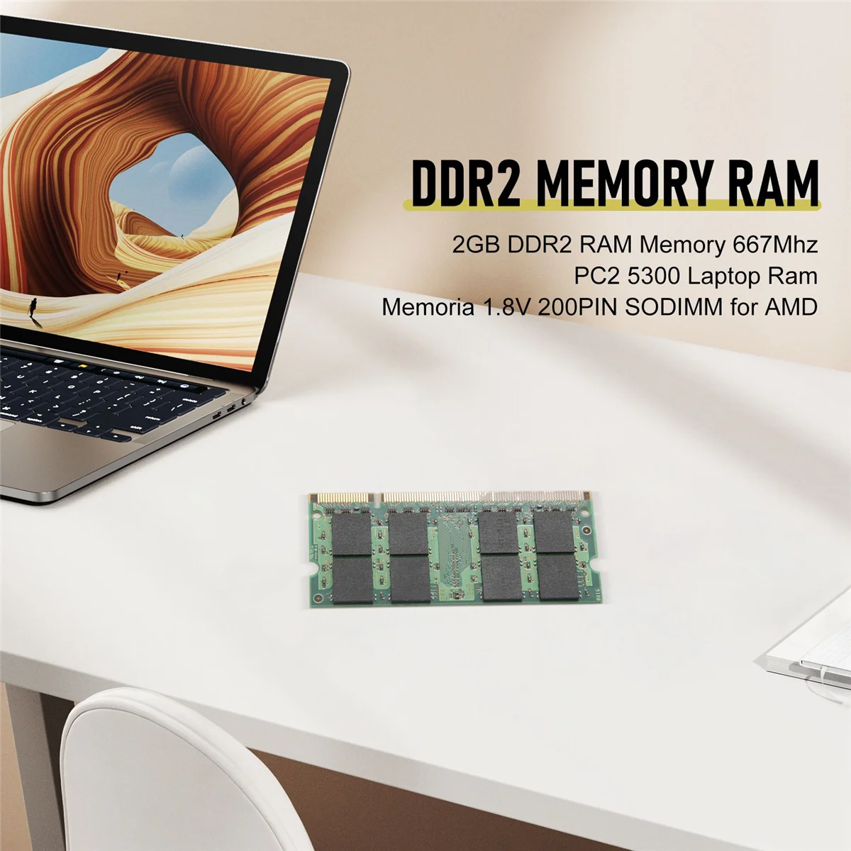 2 GB DDR2 RAM-Speicher 667 MHz PC2 5300 Laptop Ram Memoria 1,8 V 200PIN SODIMM für Intel AMD