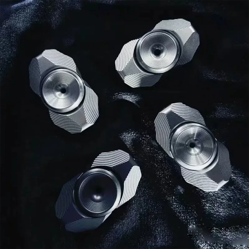 EDC Stainless Steel Wormhole Fidget Spinner Open Nail Gyro Two-Bladed Fidget Spinner Stress Relief Toy Fidget Toys for Adults