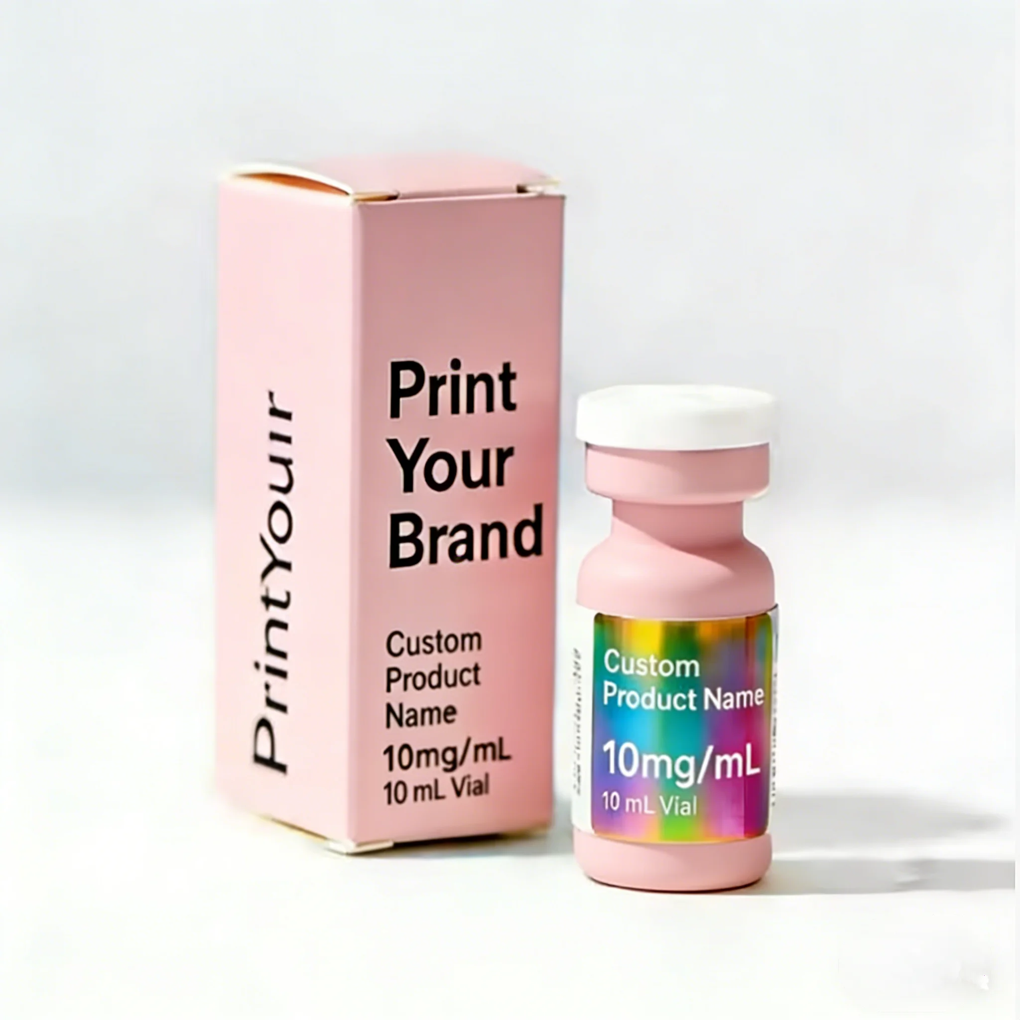 

Custom Refined Vinyl Stain-Resistant Stickers & Boxes For Peptide Cosmetics 3ml 5ml 10ml Vials