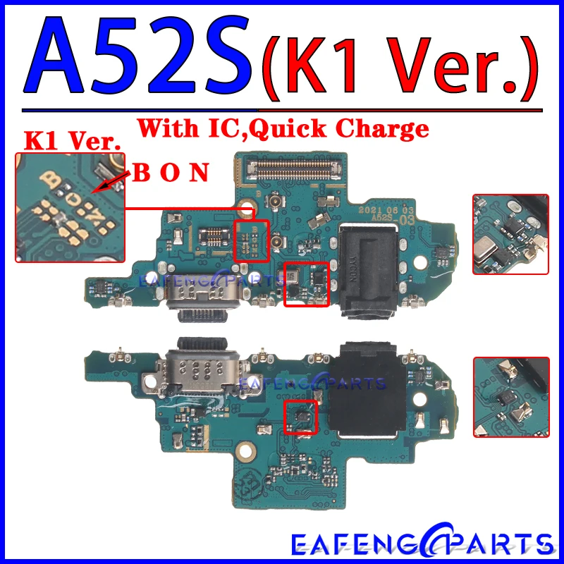 Usb Dock Charger Port for Samsung Galaxy A02S A12 Nacho A22 A32 A42 A52 A52S A72 K1 K2 Version 4G 5G Charging Board Module