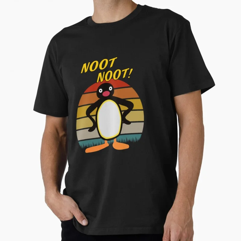 

Noot Noot Pingu meme Gift t shirt for man 1221 Cute penguin Graphic clothes All size tops S-6XL Funny cartoon Tee