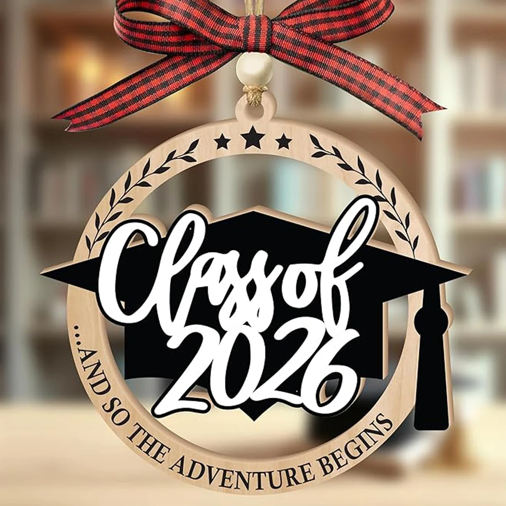 Class of 2026 Ornament, Wooden Graduation Christmas Ornaments, Graduation Gifts for Son, Daughter, College Senior High School