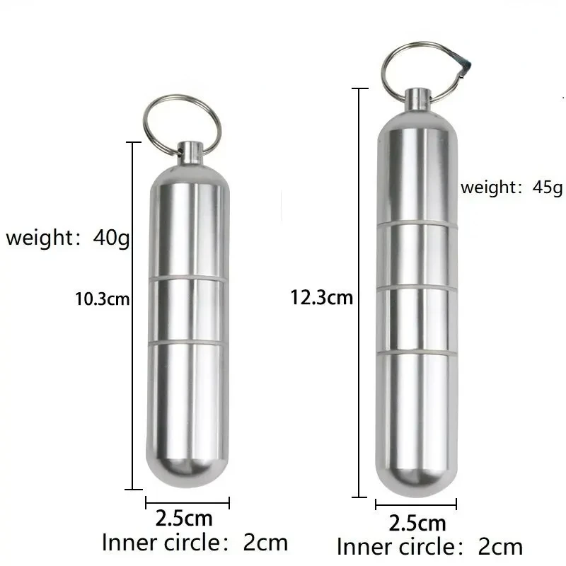 We Puff 1 Pc Metalen Sigaret Geval Met Sleutelhanger Draagbare Mini Waterdichte Sigaret Doos Voor Buiten Reizen Zilveren Tabak Geval