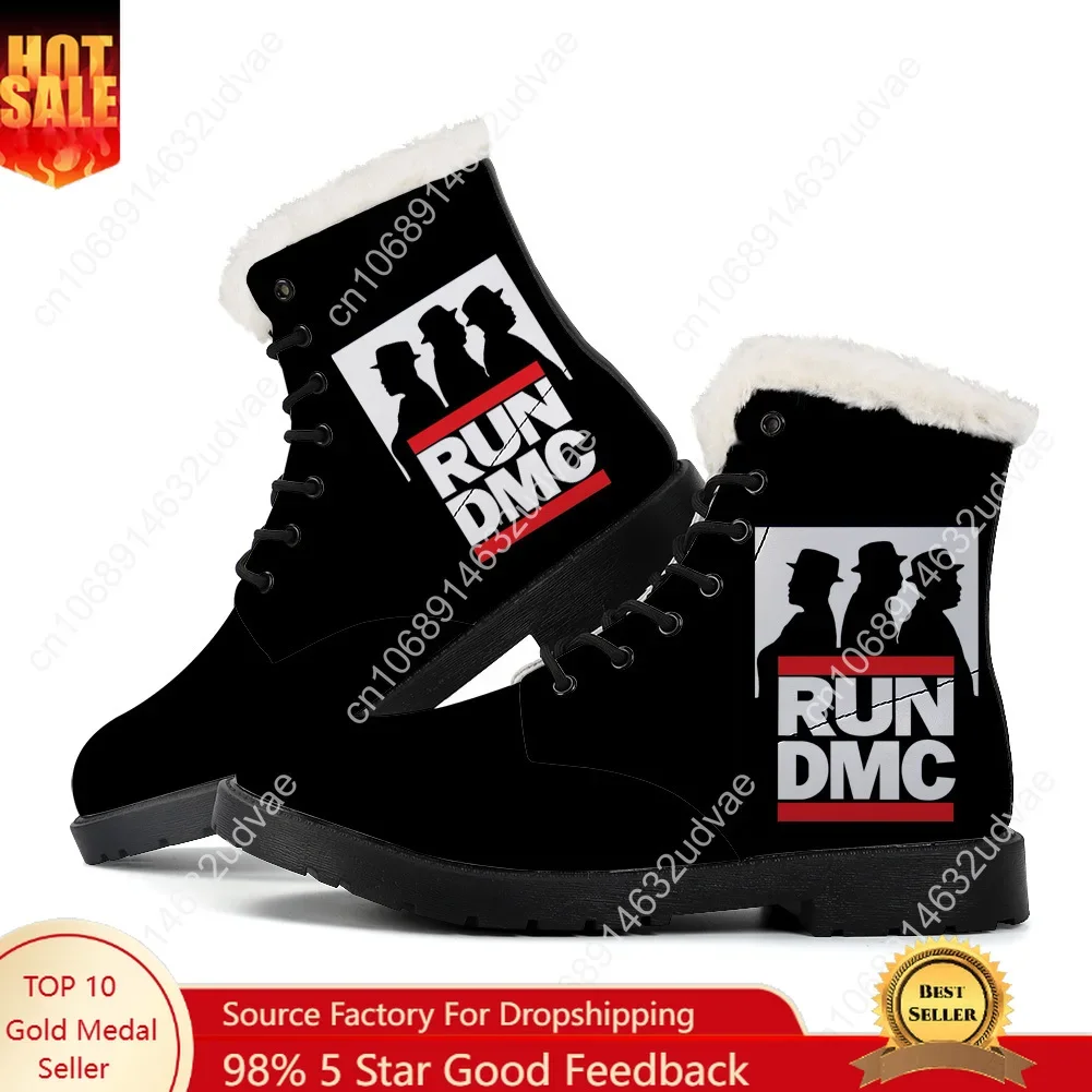 

Run DMC Plush Boots Mens Womens Teenager Shoes Casual Boot Outdoor Light High Quality Couple Print on Demand Customize Shoe