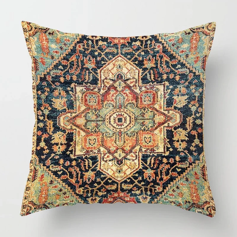 Moroccan Ethnic Pattern Pillow Cover 60*60 Living Room Decoration Sofa Cushion Cover Home Decor Car Office Lumbar Pillow Cover