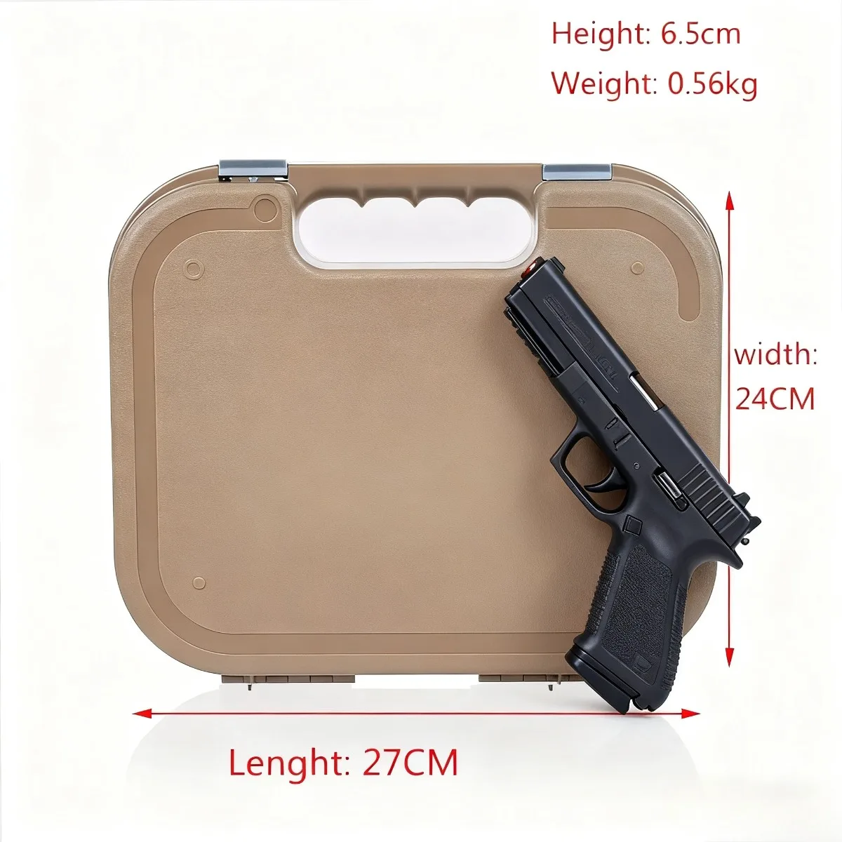 

G17 G19 Waterproof ABS Padded Handgun Pistol Case Portable Plastic Suitcase For Glock Storage Multifunctional Durable Box