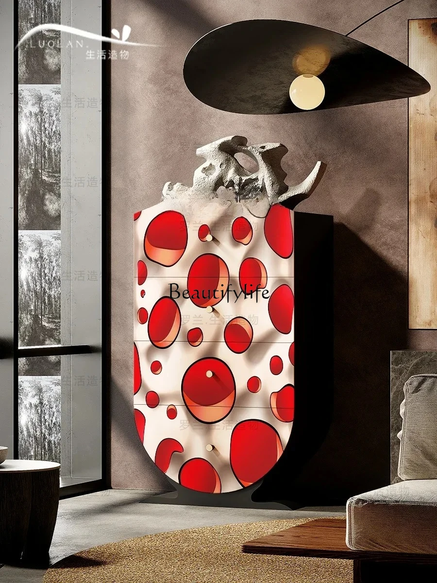 four-chest cabinet solid wood creative living room sofa dining side decorative cabinet entrance cabinet