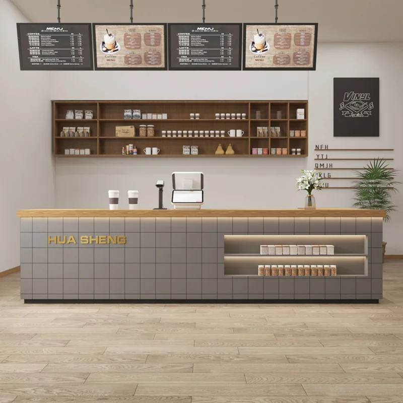 Coffee Shop Bar Milk Tea Shop checkout page Bakery Cake Dessert Shop Front Desk Hotel Reception Counter