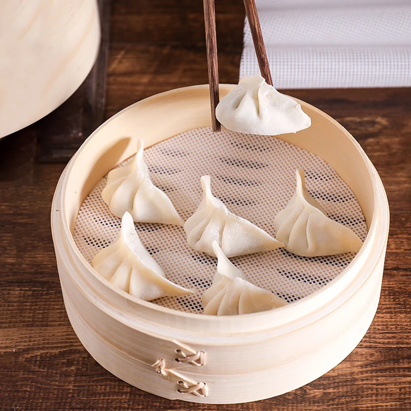 5Pcs Non-Stick Steamer Mat Dim Sum Tool Food Grade Silicone Kitchen Under Steamers Mat Cooking Accessories Eco-friendly Cookware