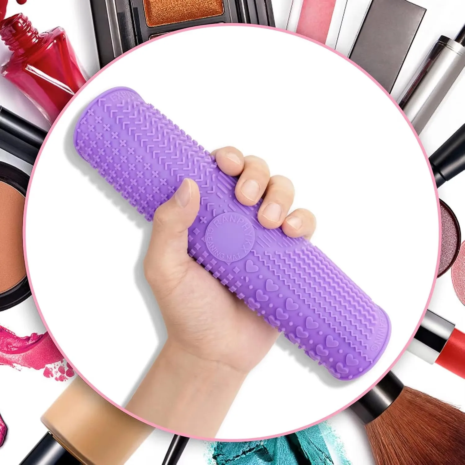 Limpiador de cepillos de silicona, cepillo de lavado de maquillaje cosmético, estera de limpieza de Gel, base, cepillo de maquillaje, almohadilla limpiadora, tabla de fregar