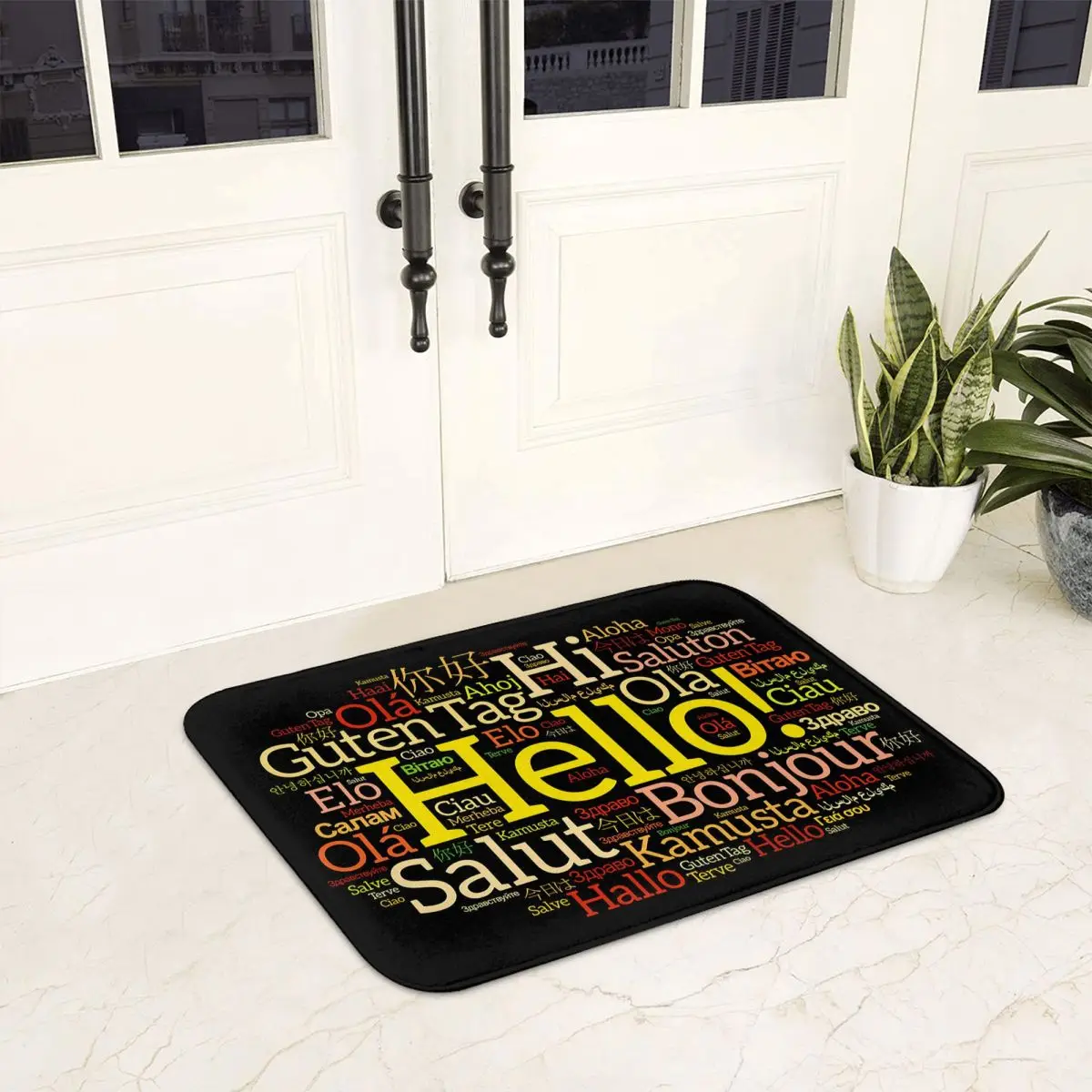 Multi-color Fonts In Different Languages Non-slip Doormat Floor Mat Carpet Rug for Kitchen Entrance Home Balcony Footpad Mats