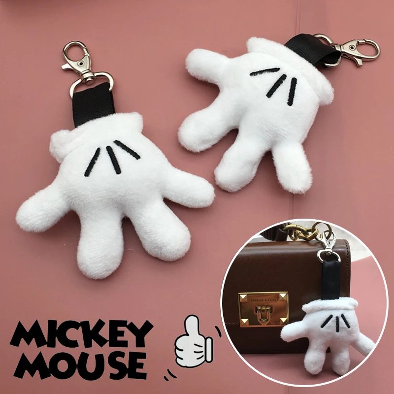 พวงกุญแจรถตุ๊กตารูปมิกกี้เมาส์รูปการ์ตูนจากดิสนีย์พวงกุญแจรถกระเป๋านักเรียนตุ๊กตานุ่มใส่ของขวัญการตกแต่ง DIY
