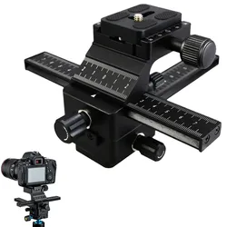 Macro Shot Focusing Focus Rail Slider Profession 4 Way Ajustable Close-up Shooting Anti-shake Fit Tripod 1/4-20 Thread Universal