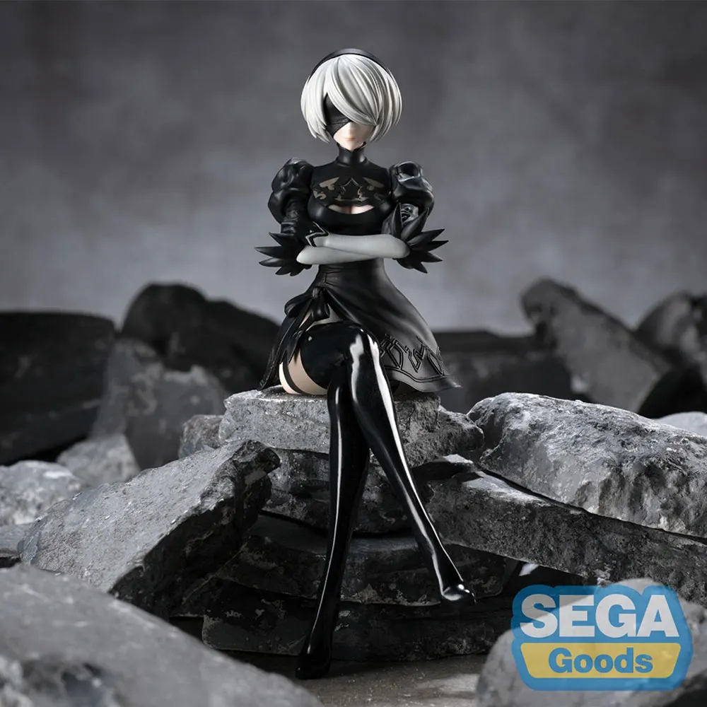 Juego de 15CM NieR:Automata YoRHa No. Figura de 2 tipos B, posición sentada, fideos instantáneos, modelo de Anime, juguete, colección de regalo, PVC